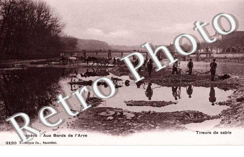 aux bords de l&#039;Arve. Tireurs de sable