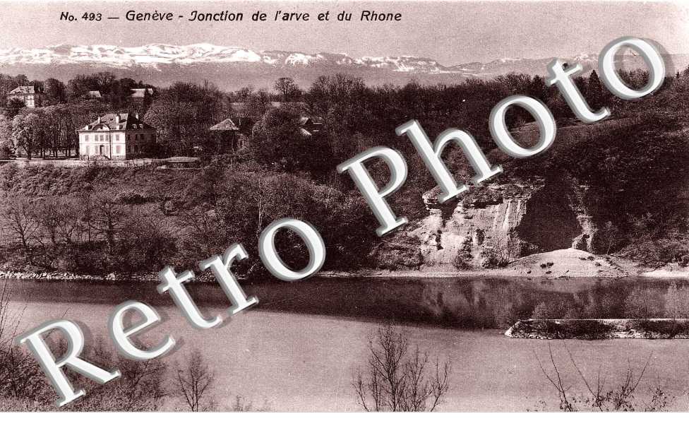 jonction de l&#039;Arve et du Rhone