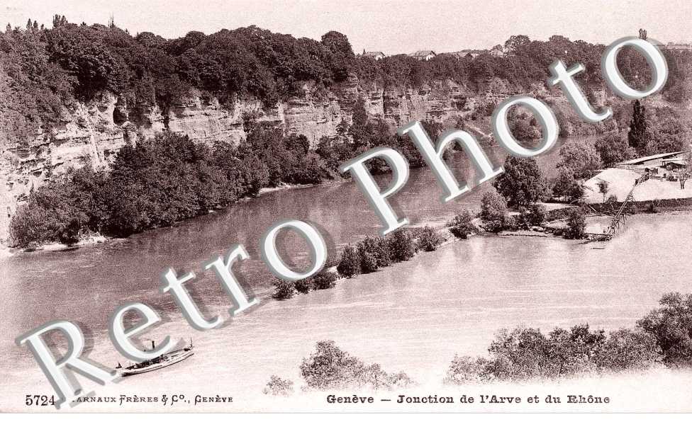 jonction de l&#039;Arve et du Rhone
