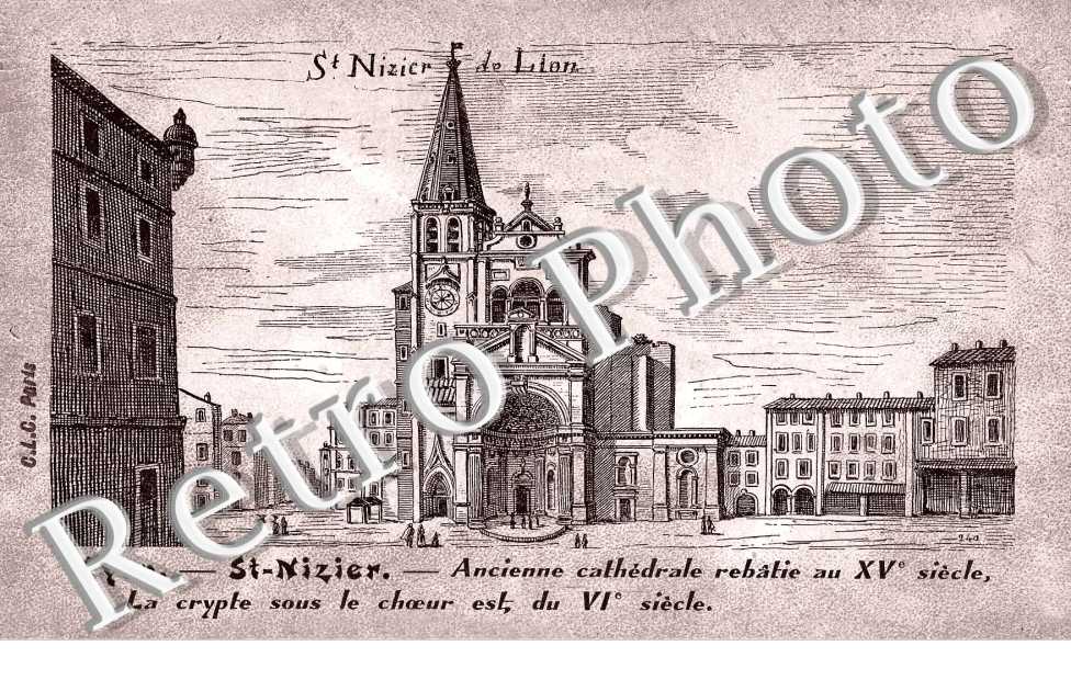 Saint Nizier - Carte style parchemin