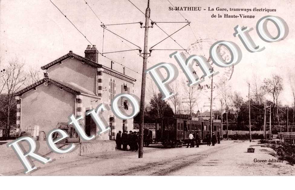 Saint Mathieu, la gare, tramways electriques de la haute vienne