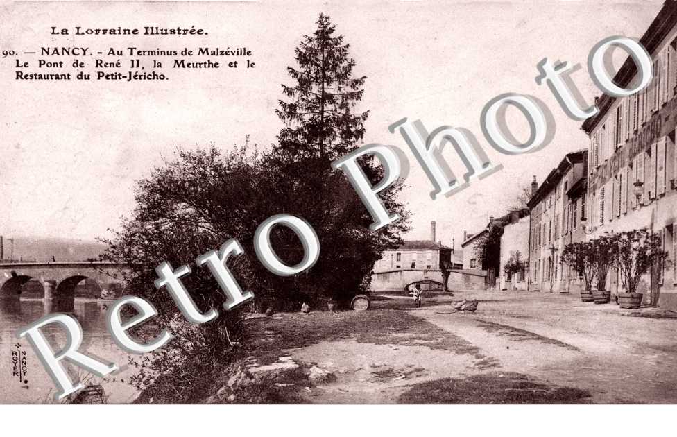 au terminus de Malzeville Le pont de Rene II et le restaurant du petit Jericho