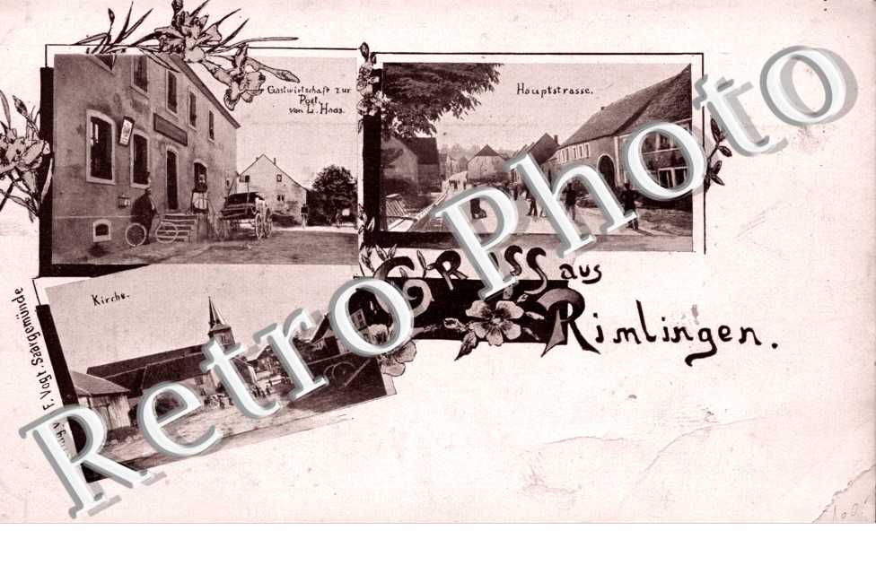 Haupstrasse Kirche Gastwirtschaft zur Post von L. Haas