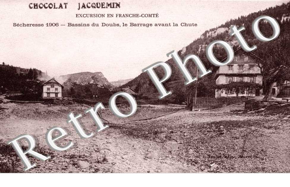 secheresse 1906 Bassins du Doubs , le barrage avant la chute