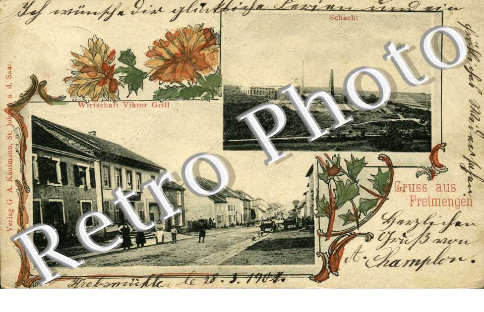Wirtschaft Viktor Grill  Schacht  (carte avec fantaisies en couleur)