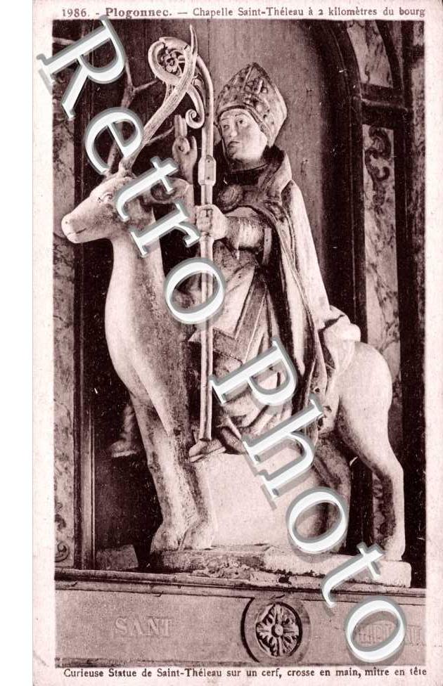 Curieuse statue de st-Theleau sur un cerf