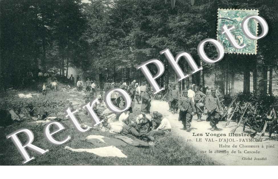 Halte de chasseurs sur le chemin de la cascade