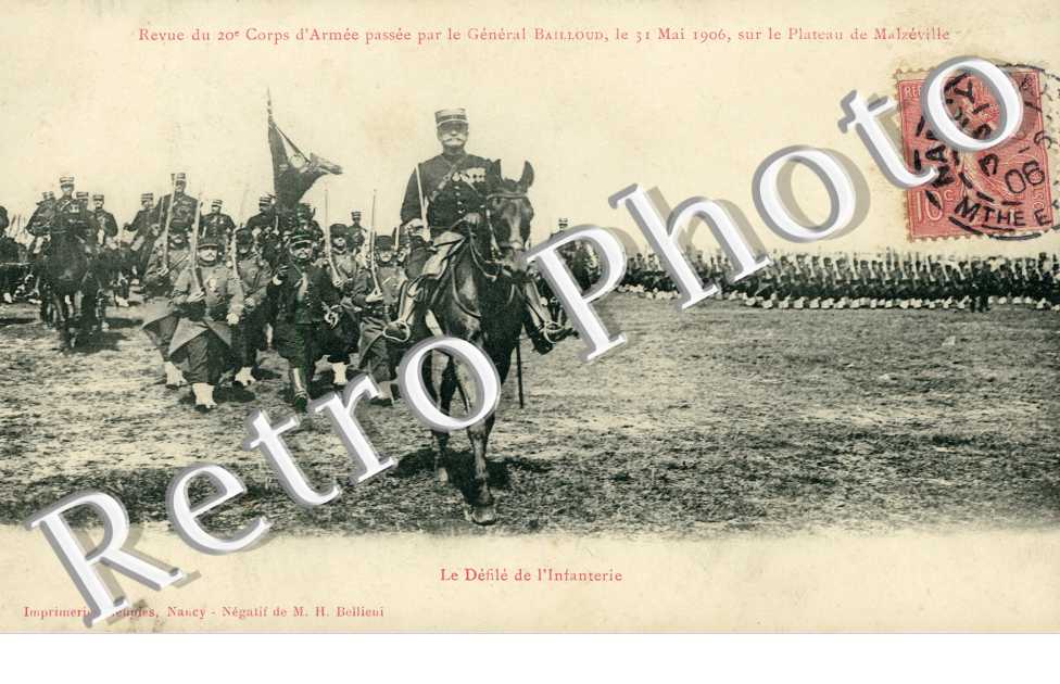 Revue du 20° Corps d'Armee passee par le General Bailloud, le 31 Mai 1906 sur le Plateau