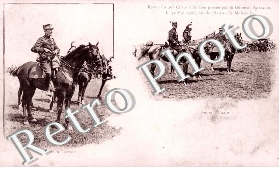 Revue du 20° Corps d'Armee passee par le General Bailloud, le 31 Mai 1906 sur le Plateau