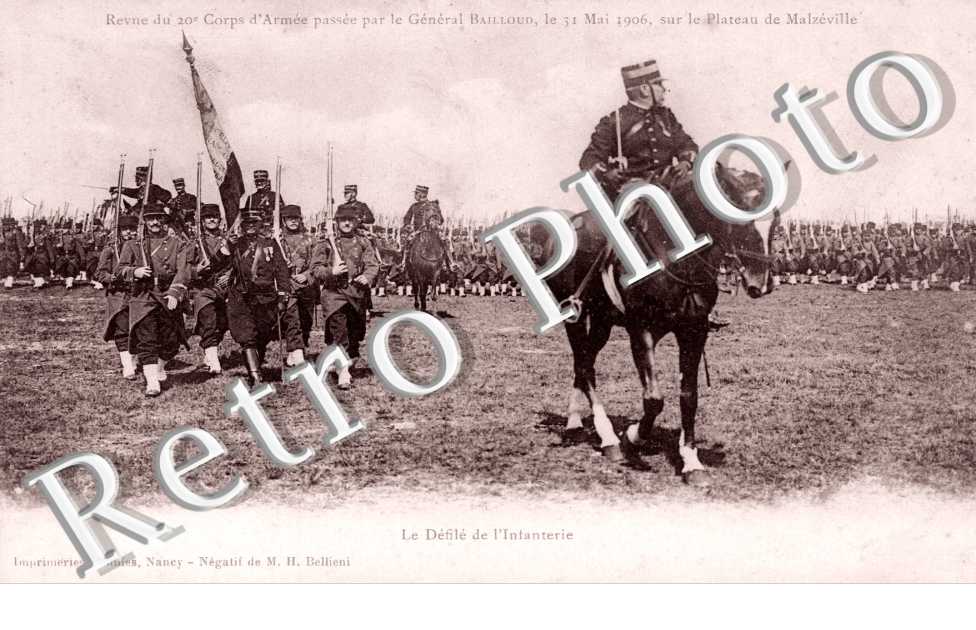 Revue du 20° Corps d'Armee passee par le General Bailloud, le 31 Mai 1906 sur le Plateau