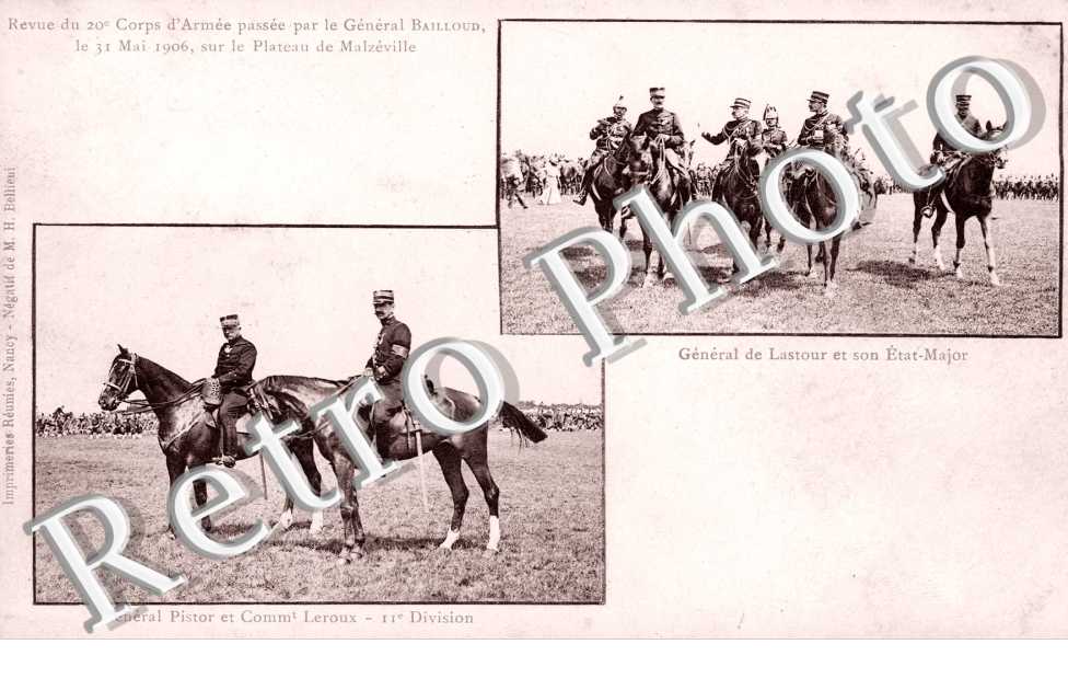 Revue du 20° Corps d'Armee passee par le General Bailloud, le 31 Mai 1906 sur le Plateau