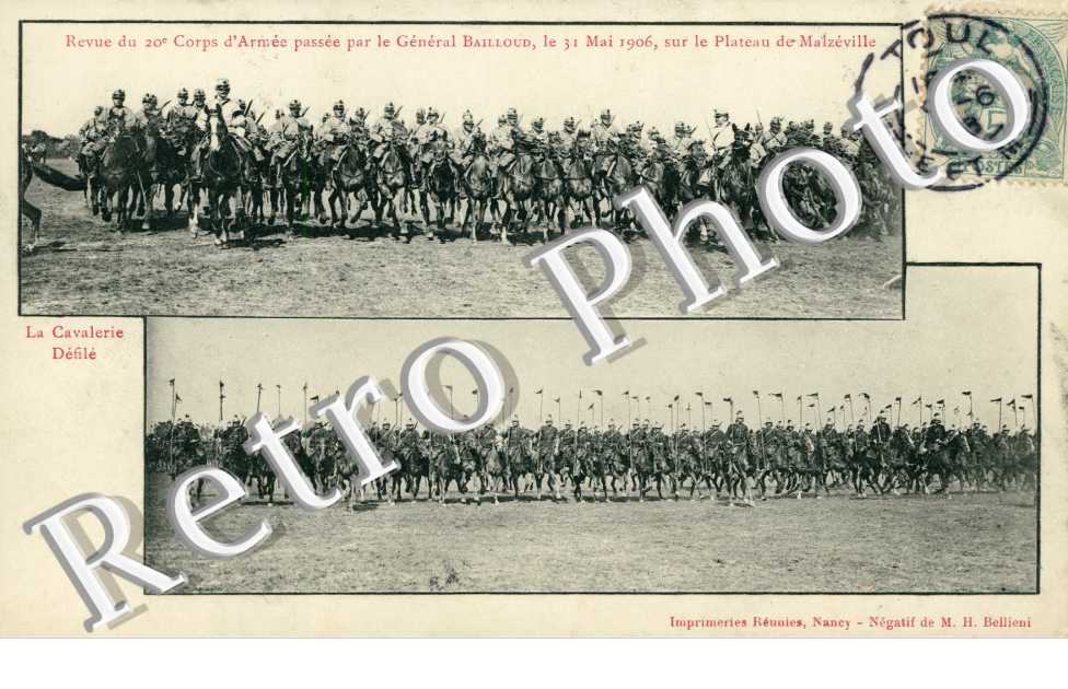 Revue du 20° Corps d'Armee passee par le General Bailloud, le 31 Mai 1906 sur le Plateau