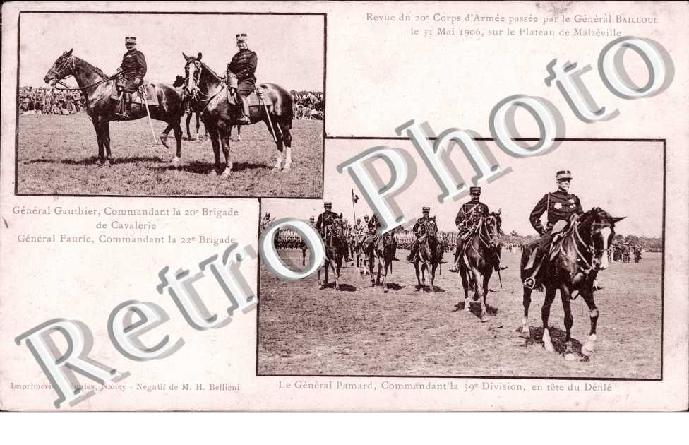 Revue du 20° Corps d'Armee passee par le General Bailloud, le 31 Mai 1906 sur le Plateau