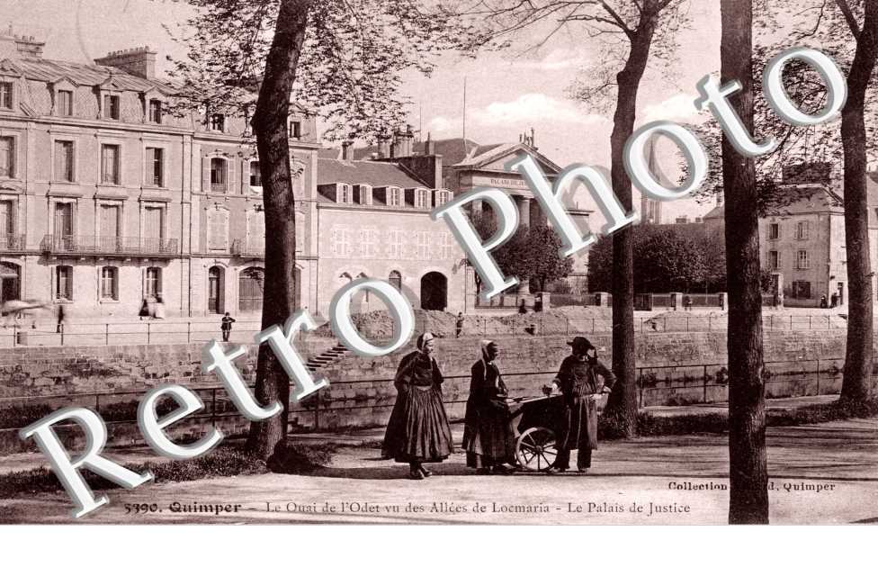 le Quai de l&#039;Odet vu des Allees de Locmaria, le Palais de Justice