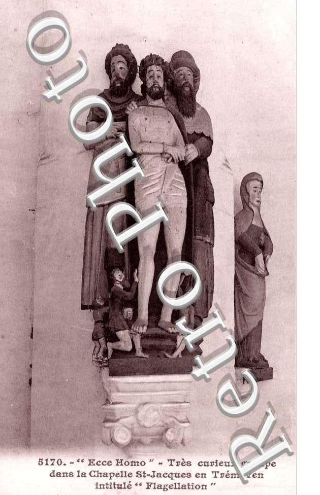 "Ecce Homo", Tres curieux groupe dans la Chapelle Saint-Jacques en Tremeven intitule "Flagellation"