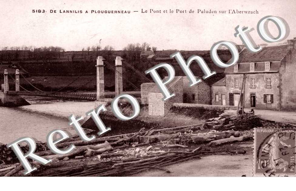 de Lannilis a Plouguerneau Le pont et le port de Paluden sur l'Aberwrach