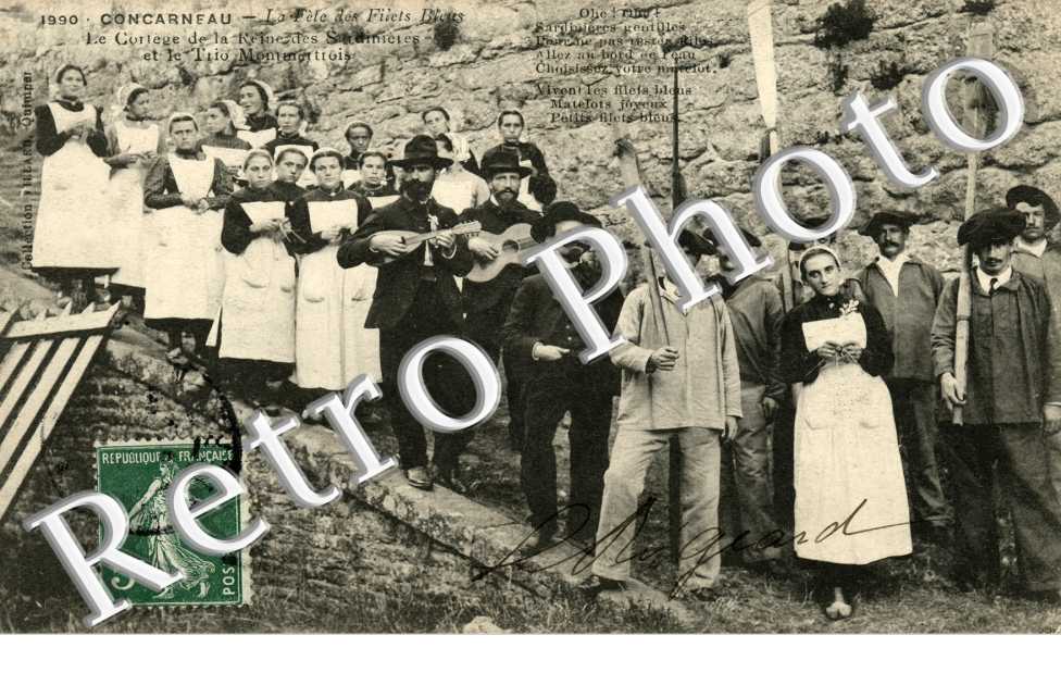 la fete des filets bleus Le cortege de la reine des Sardinieres et le trio Montmartrois