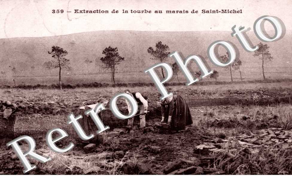 extraction de la tourbe au marais de Saint-Michel