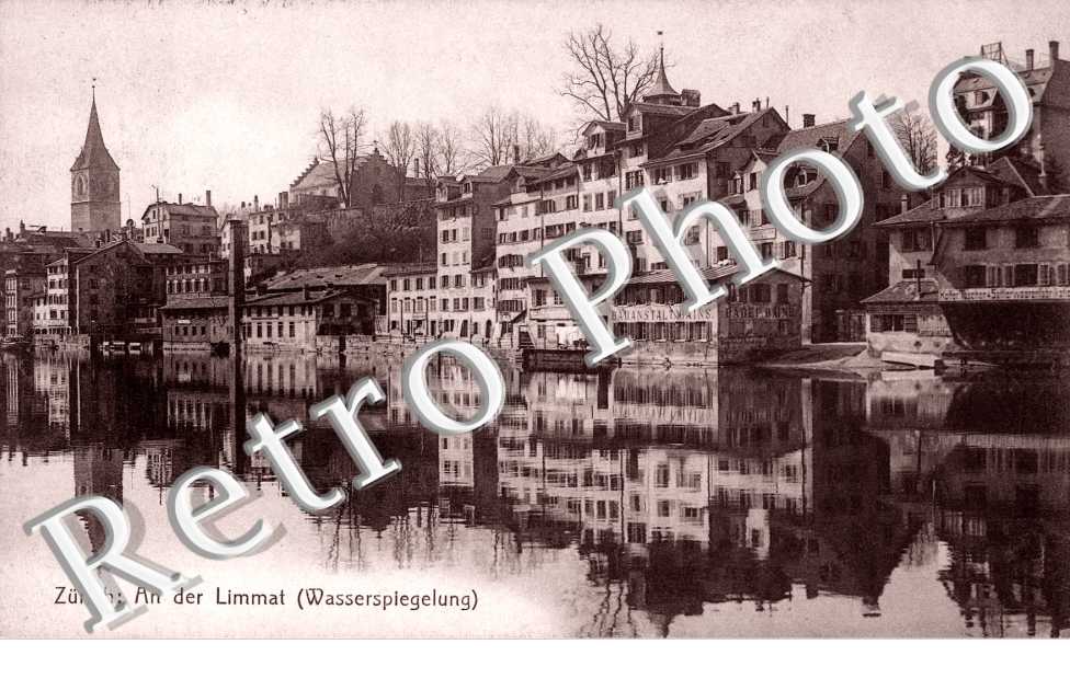 An der Limmat, Wasserspiegelung. Reflet de l&#039;eau de Llimmat