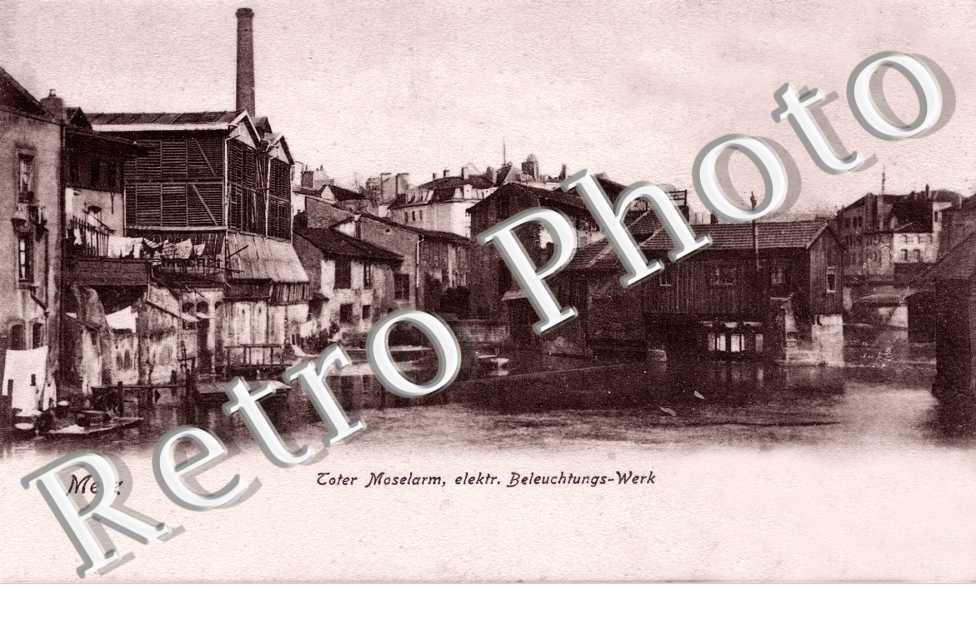 Toter Moselarm  elektr. Beleuchtungs-Werk (bras mort de la Moselle - Ile Saint-Symphorien)