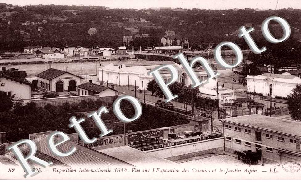 Exposition Internationale de Lyon 1914 Vue sur l'exposition des colonies et le jardin Alpin