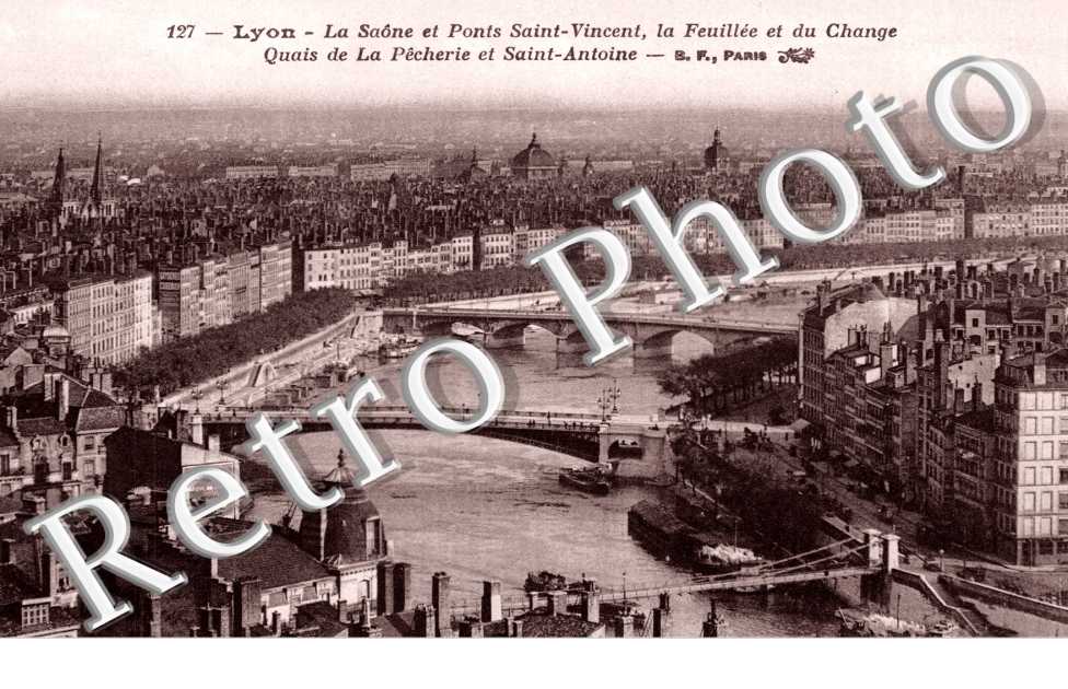 La Saone et Ponts Saint Vincent, la Feuillee et du Change, Quais de la Pecherie et Saint Antoine - Pont Alphonse Juin