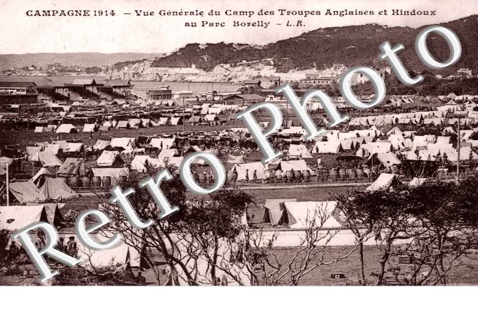 vue generale du camp des troupes anglaises et hindoux au parc Borelly