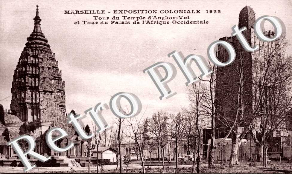 exposition coloniale 1922 Tour du temple d'Angkor et tour du palais de l'Afrique occidentale