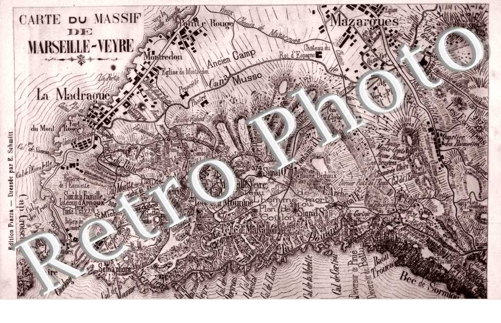 carte du Massif de Marseille-Veyre