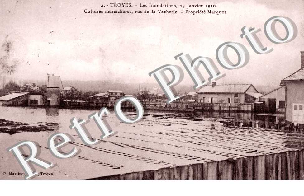 Les Inondations janvier 1910, Cultures maraicheres, Rue de la Vacherie, Propriete Marquot