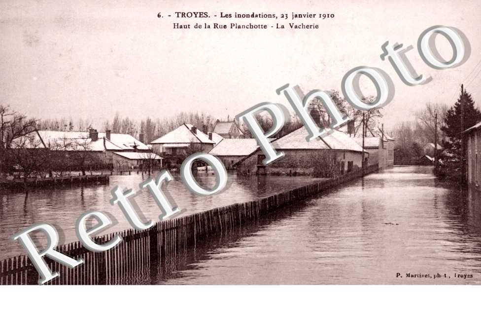 Les Inondations janvier 1910, Haut de la Rue Planchotte, La Vacherie