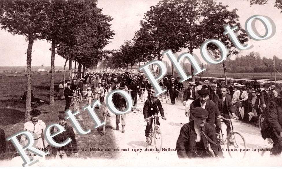 Concours de Peche du 26 mai 1907 dans la Ballastere de Clervy, En route pour la Peche