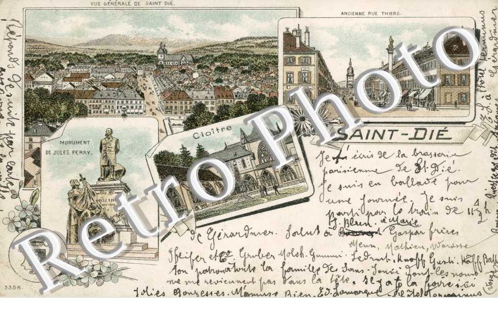 Vue Generale de Saint-Die, Monument de Jules Ferry, Cloitre, Ancienne Rue Thiers