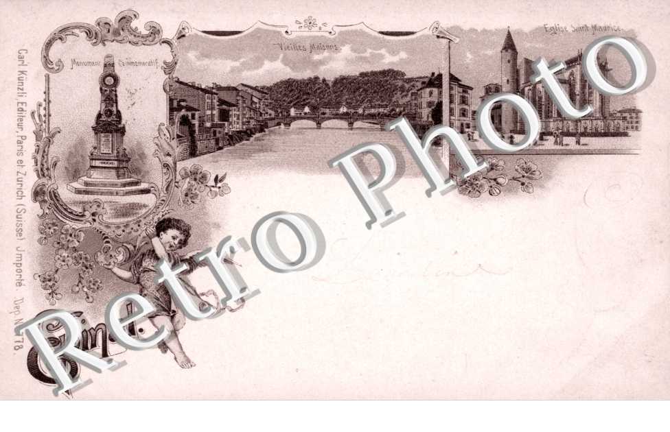 carte fantaisie voyagee en 1898