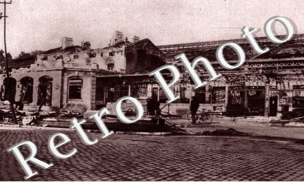 La gare apres les bombardements