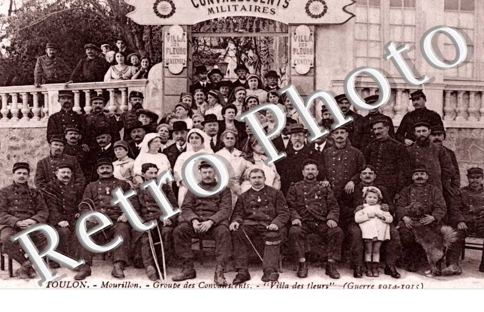 Mourillon Groupe des convalescents  Villa des fleurs en 1915