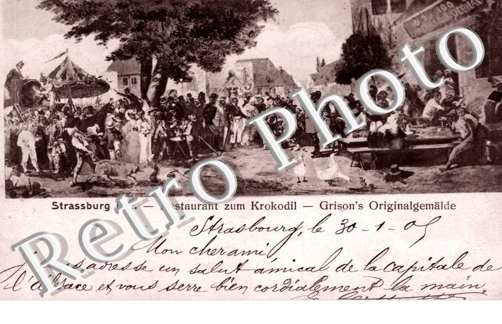 Restaurant zum Krokodil,Grison's Originalgemalde (10 Rue de l'Outre)