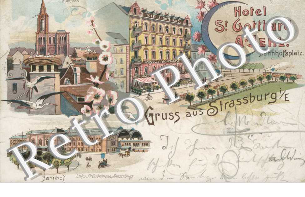 Hotel Saint Gotthard A. Jehl, Gruss aus Strassburg