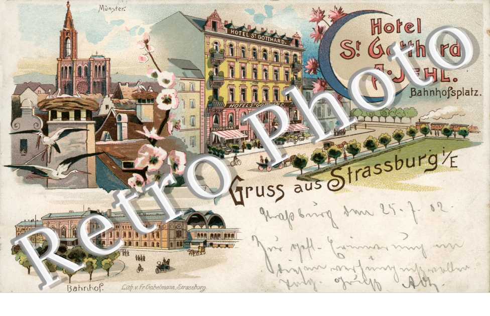 Hotel Saint Gotthard A. Jehl, Gruss aus Strassburg