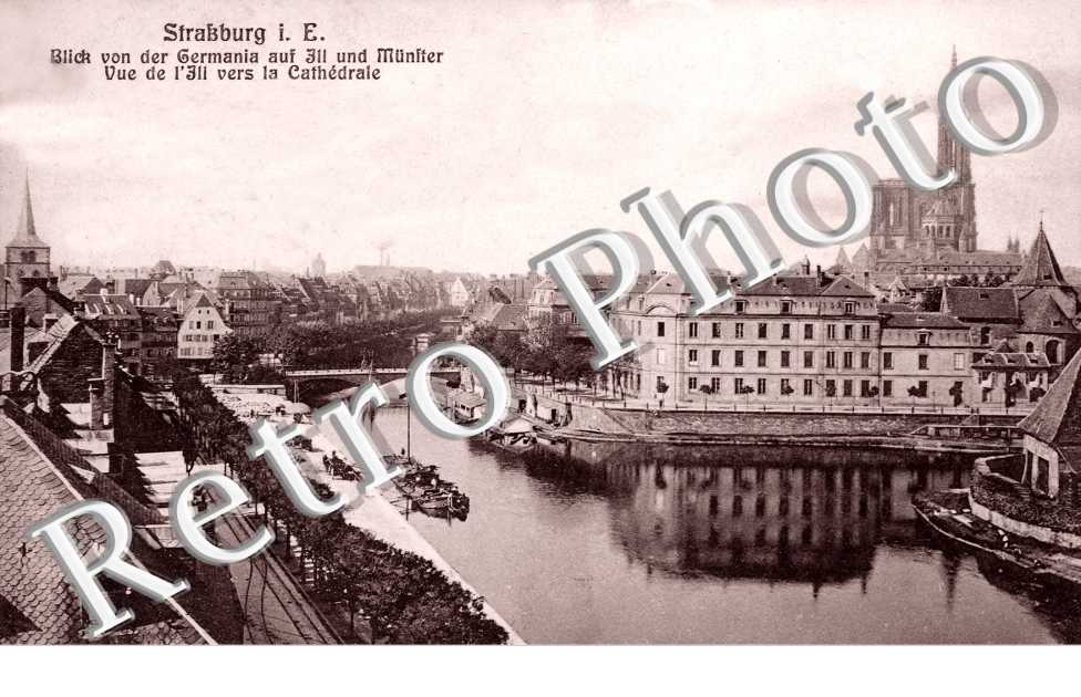vue de l'Ili vers la cathédrale - Blick von der Germania auf Ill und Münfter