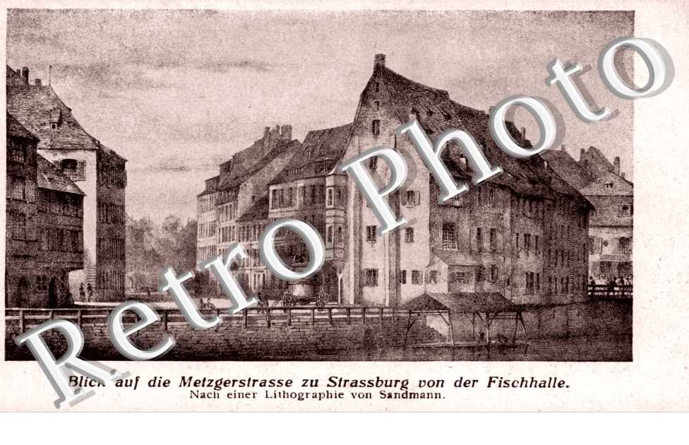 Blick auf die Metzgerstrasse zu Strassburg von der Fischhalle