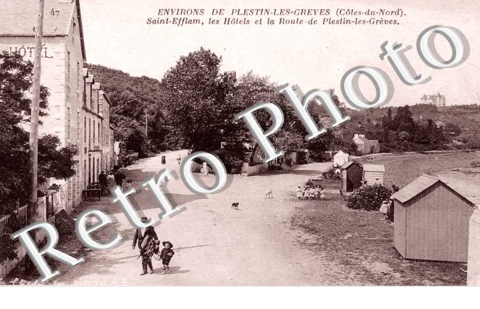 les hotels et la route de Plestin-les-Greves