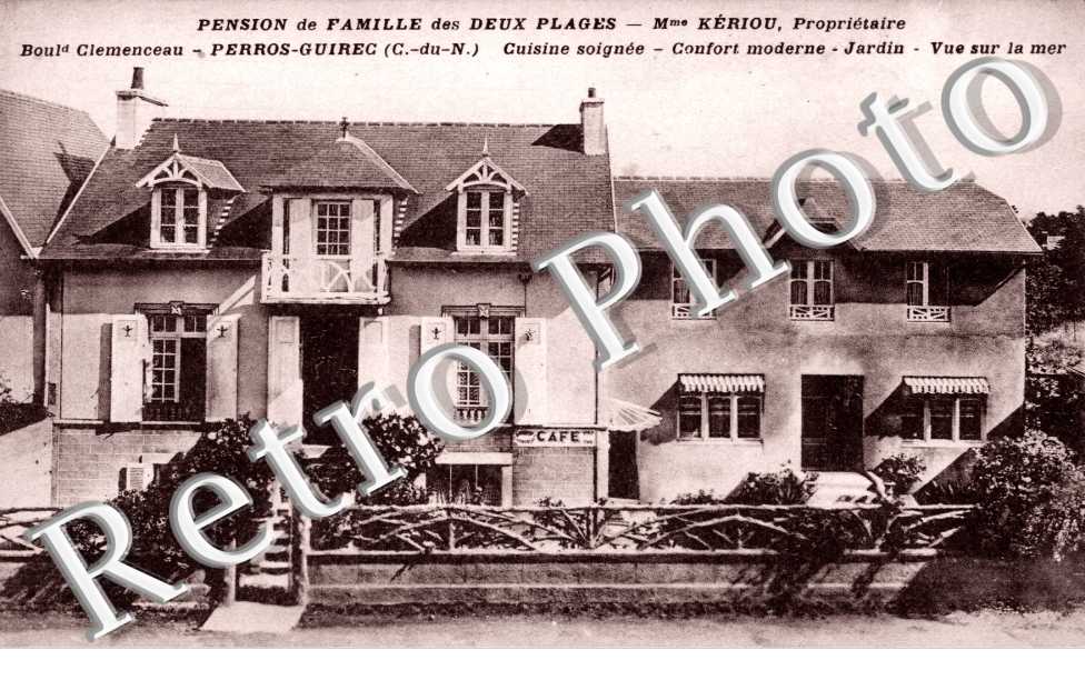 Pension de Famille des Deux Plages. Mme Kériou propriétaire. Boulevard Clémenceau