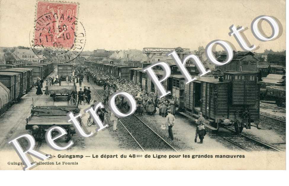 le depart du 48eme de ligne pour les grandes manoeuvres (MILITAIRES)
