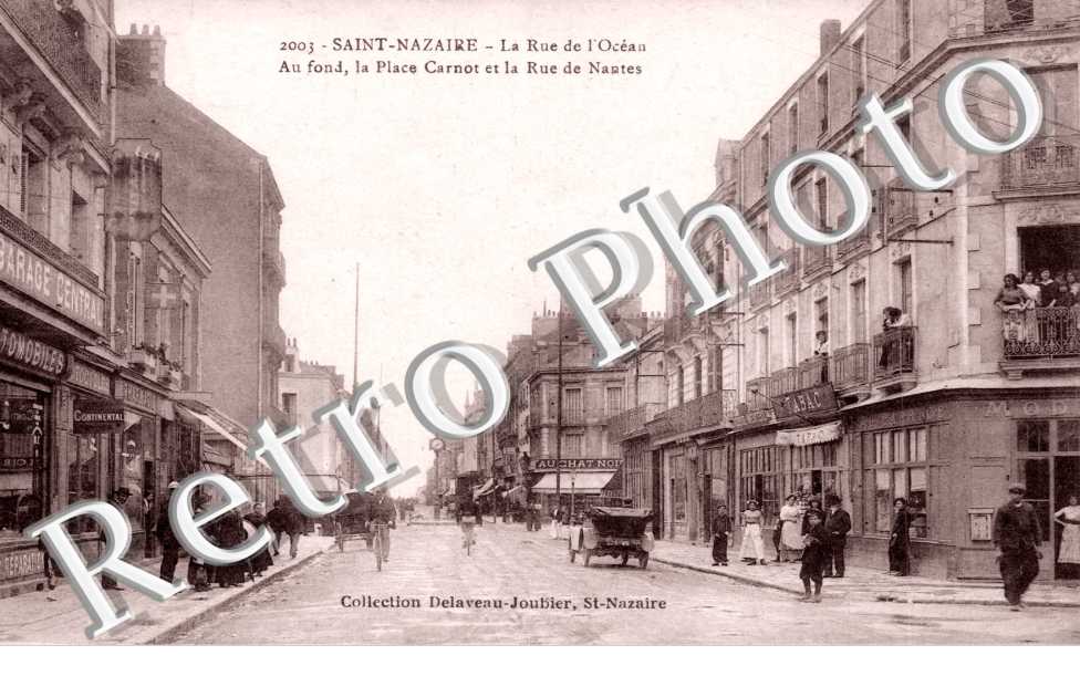 la rue de l'ocean. Au fond, la place Carnot et la rue de Nantes