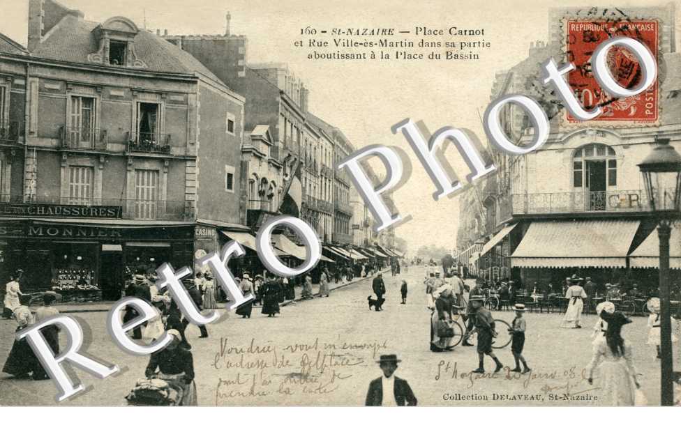 Place Carnot et rue Ville-ès-Martin dans sa partie aboutissant à la place du Bassin