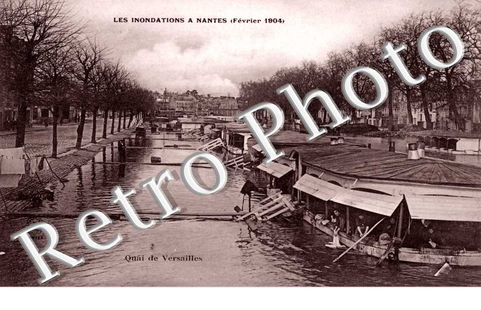 les inondations fevrier 1904  Quai de Versailles