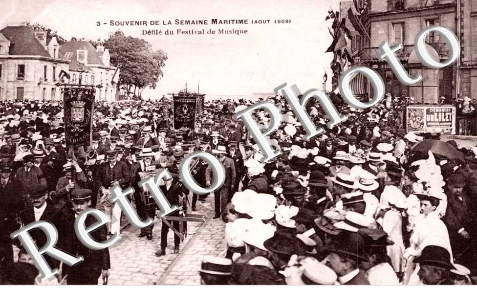 souvenir de la semaine maritime  aout 1908  Defile du festival de musique