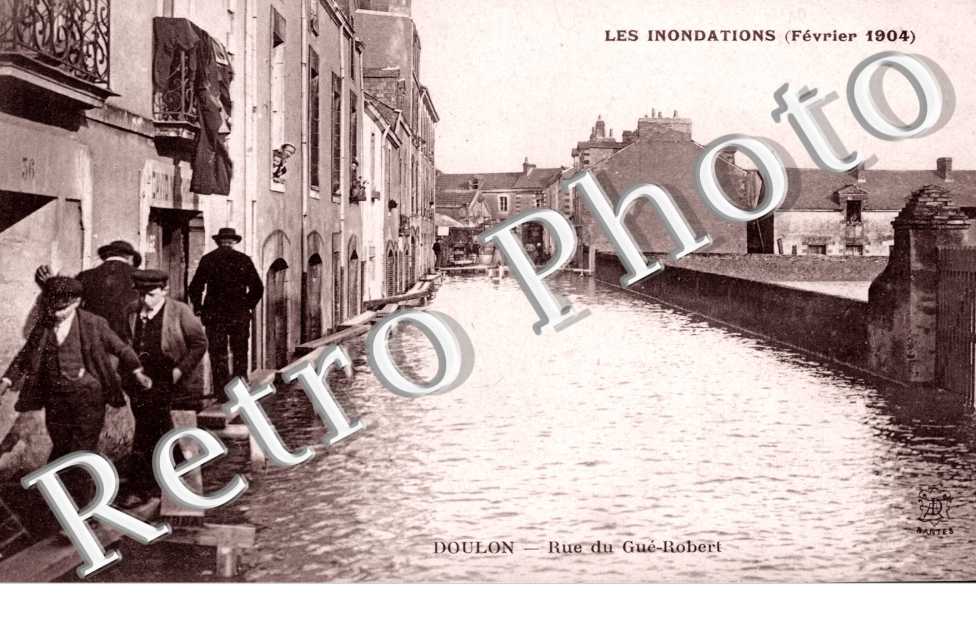DOULON  les inondations fevrier 1904 Rue du Gue-Robert