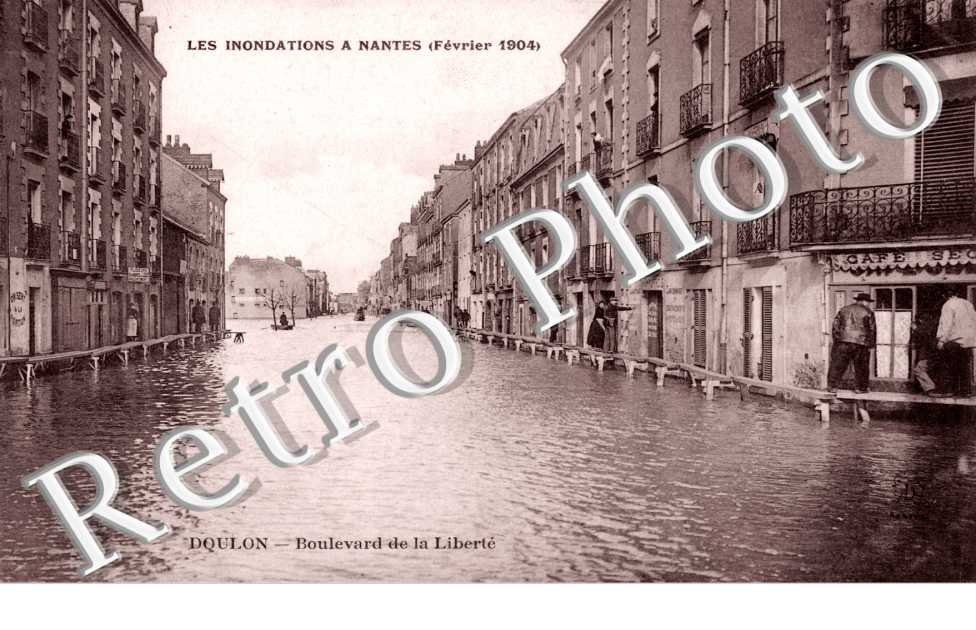 DOULON  les inondations fevrier 1904   Boulevard de la Liberte